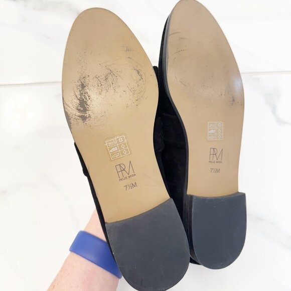PELLE MODA Fares Flat Suede Bow Loafer in Black 7.5M - Picture 4 of 10